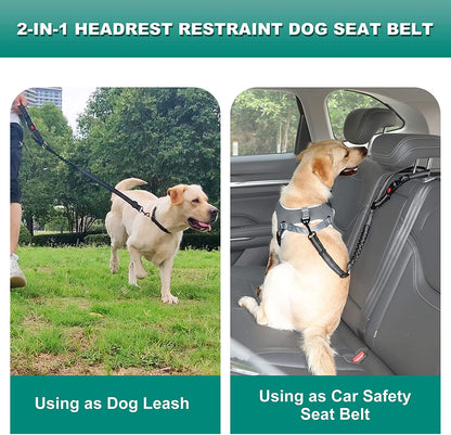 2 Packs Dog Seat Belt, 3Rd Generation Dog Seatbelt Harness with Adjustable Metal